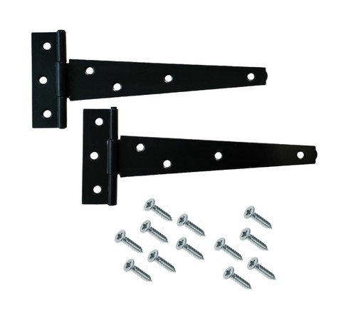 Black steel tee hinges - steel,