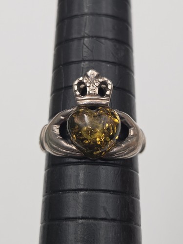 Vintage sterling silver amber - silver,