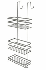 3 Tier Over Door Shower Caddy Organiser Bathroom Hanging Storage Shelf Silver