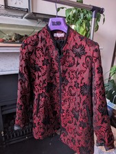Red & Black Brocade Mandarin