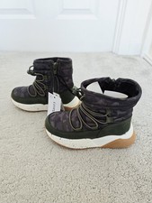 Asda George Khaki Camouflage Toggle Fleece Lined Winter Snow Boots Size 9 BNWT