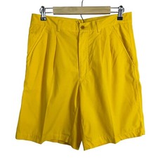 Paul & Shark Yachting Men's Shorts Yellow Pleated Front Size 32 x 9" Inseam