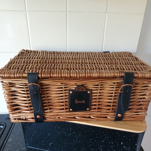 Harrods wicker hamper basket - wicker,