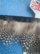 3.5 Metres Guinea Fowl? Feather Fringe Ribbon Trim Embellishment Craft (bx2