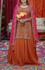 Seema Sarees Pink And Orange