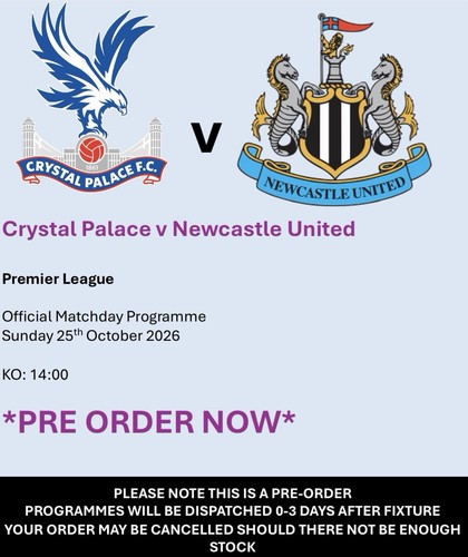 Crystal palace newcastle - palace, v