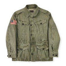Polo Ralph Lauren Military Patch Field Jacket Green Men's Medium 