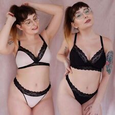Curvy Kate Twice The Fun Black/Pink Reversible Bralette or Thong