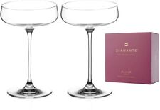 Diamante Cocktail Martini Glasses x2 with Presentation Box