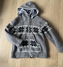 Made In Nepal Wool Zip Grey