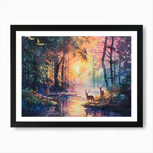 Sunset the forest art print - in,