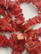 Vintage Organic Red Coral JAPANESE Chip Strand Estate No Clasp Necklace 86cm Vgc