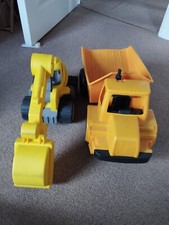 2 x big cars Excavator and dump truck  Cars Boy Kids Toys.
