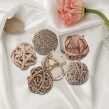 6x Decorative Rattan Balls