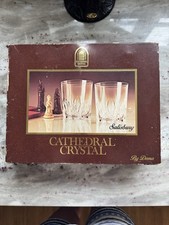 Vintage cathedral crystal tumblers x 6 In Original Box