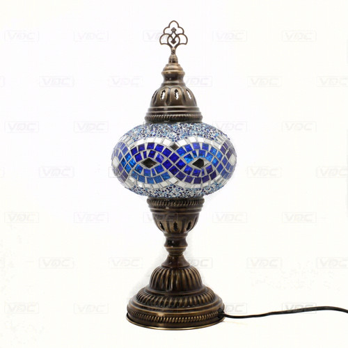Blue turkish mosaic table lamp - turkish,