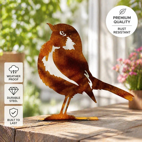 Rusty metal robin - metal, garden