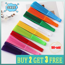 Folding Hand Held Fans Dances Fan Plastic Fan Wedding Party Prop Favour Portable