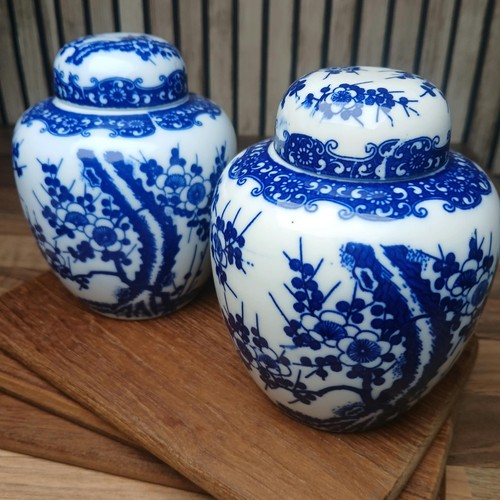 Pair vintage japanese blue - blue, &