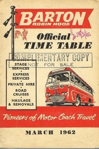 Barton bus timetable book - barton,