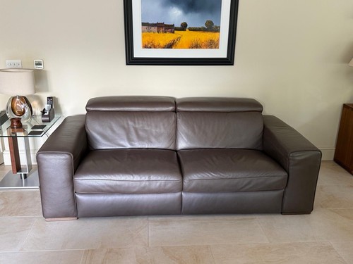 Natuzzi brown leather sofa - brown,