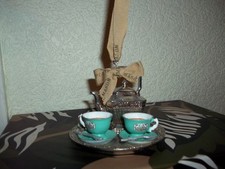 VINTAGE FORTNUM & MASON DECORATIVE ORNAMENT / CAN HANG - TEAPOT TEA CUPS & CAKES