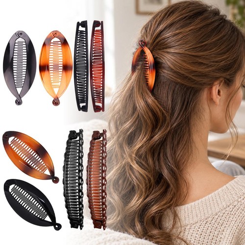 4pcs retro banana hair clips - banana,