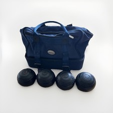 Black lawn Bowls Size 3 M Almark Clubmaster With Grips & Navy Bowls Bag 