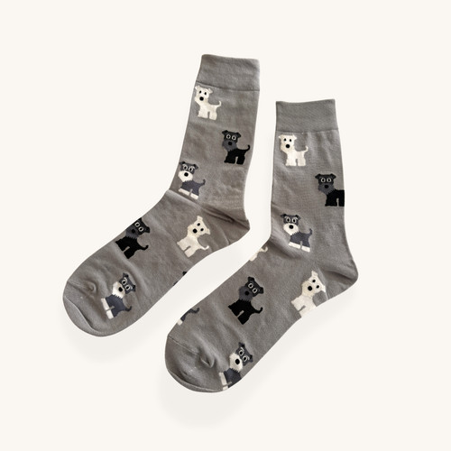 Miniature schnauzer socks grey - socks,
