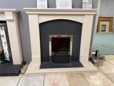 Black Slate Fireplace with Limestone Surround for Coal Fire Fire Surround