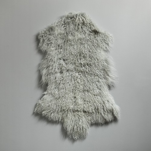 Light gray mongolian lamb fur - gray,