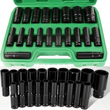 20PCS 1/2''Deep Impact Sockets