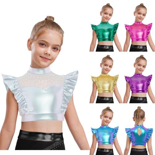 Girls crop tops shiny - uk,