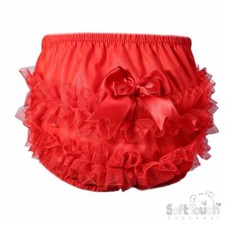 Baby Girl Frilly Knickers Tutu Lace Pants Nappy Cover Frill Red Pink White Bow