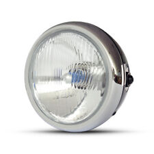 Motorcycle 6.5" Headlight Retro Project Cafe Racer Scrambler Black & Chrome