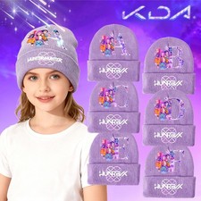 KPop Demon Hunters Knitted Hats Winter Warm Windproof Hat Anime Beanie Kids Cap