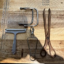 Vintage French Kitchenalia Bundle . Cheese Cutters ,Escargot Pincers Salad Forks