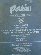 Perkins Parts List  Diesel Engine P6 MK3 & 3N Marine with Types 36  MR10 gearbox