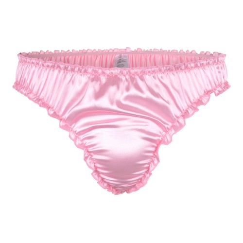 Satin ruffle sissy thong tanga - ruffle,