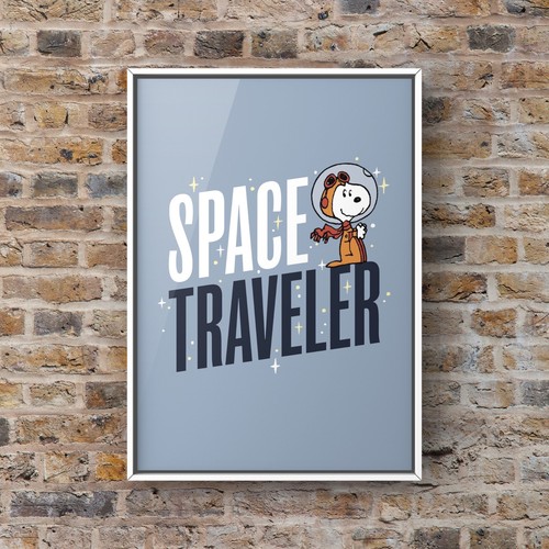 Snoopy art print space - snoopy,