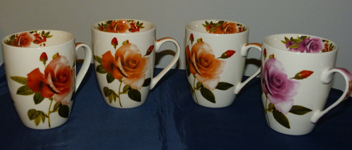 Set rose design mugs by - set,