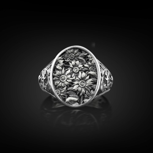 925 sterling silver sunflower - 925,