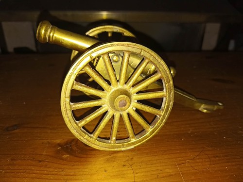 Heavy brass cannon ornament