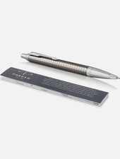 Parker IM Ballpoint Pen Premium Dark Espresso Chiselled Medium Point Blue Ink