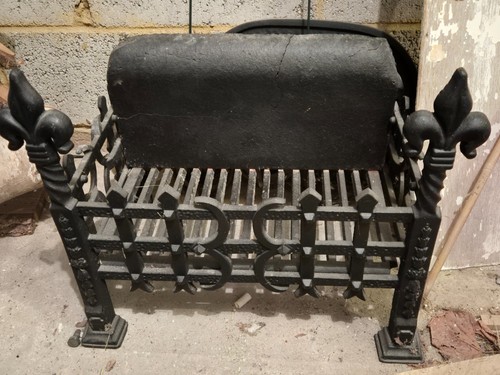 Cast iron fire grate basket - cast,