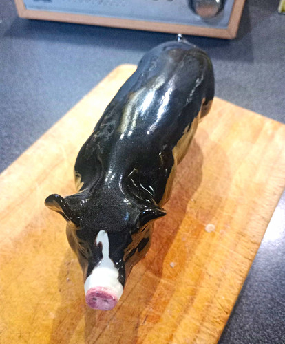 Beswick black white pig - black, &