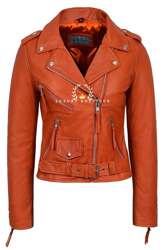 Brando ladies orange biker - brando,