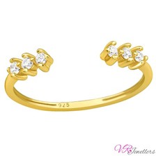 Toe Ring Gold Plated 925 Sterling Silver Cubic Zirconia Adjustable