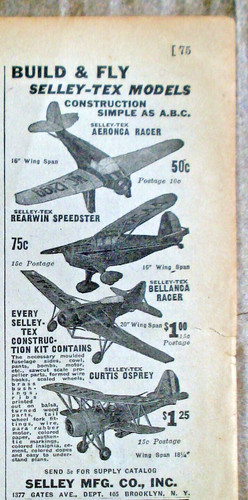 Selley tex model airplane - selley-tex,