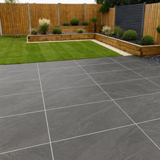 Cathedral Antracite Porcelain Paving Slabs 90x60 – Dark Grey Outdoor Patio Tiles